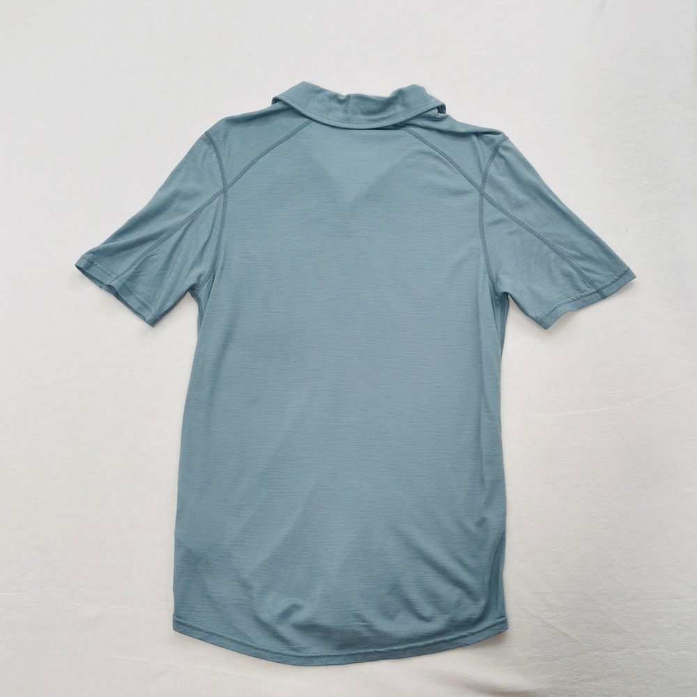 Smartwool Men Everyday Exploration Merino Wool Blend Polo Shirt SM Blue Active - Picture 2 of 9